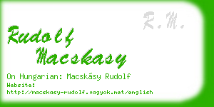 rudolf macskasy business card