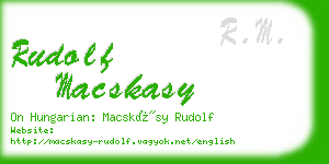 rudolf macskasy business card